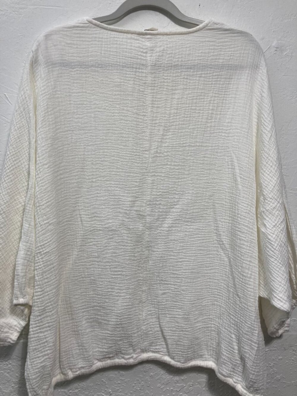 Simple Susan Betro Cotton Gauze Tunic Top Side ties Resort Lagenlook Ivory XL - Picture 4 of 10